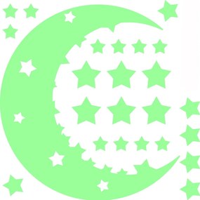 Komplet świecących naklejek dziecięcych Ambiance Moon and Stars