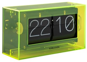 Karlsson 5976YE designerski zegar ścienny/stołowyz funkcją przewracania, zielony, 21 cm