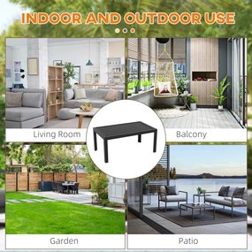 Outsunny Stolik Balkonowy z Stali Prostokątny Kawiarniany Odporny na Warunki Atmosferyczne Stół Ogrodowy 101,5x61x46 cm Czarny