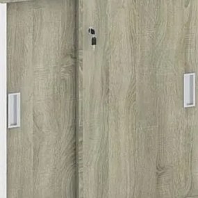 Szafka na kółkach MIRELLI 800 x 420 x 750, biały / dąb sonoma
