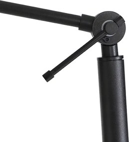 Lampa podłogowa czarna regulowana z czerwonym kloszem i złotym wnętrzem 50 cm - Editor