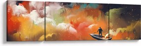 Obraz - człowiek unoszący się w kosmosie (170x50 cm)