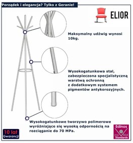 Nowoczesny biały wieszak na ubrania D9-K05