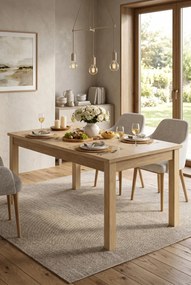 Prostokątny stół rozkładany ryflowany dąb artisan Z5-L01