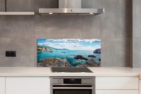 Panel Szklany Greckie Góry nad Lazurowym Morzem
