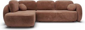 Masseno Narożnik AMICO z funkcją spania i pojemnikiem na pościel Narozniki L, Rozkładana sofa - Ceglasty, EGON 44