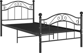 Metalowe czarne łóżko w stylu loftowym 100x200 cm Z9-N06