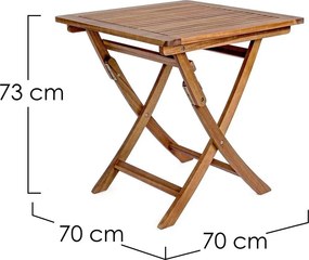 Stolik ogrodowy z litego drewna akacjowego 70x70 cm Noemi – Bizzotto