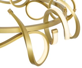 Designerska lampa wisząca złota okrągła z 3-stopniowym ściemnianiem - Krisscross Nowoczesny Oswietlenie wewnetrzne