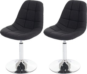 Krzesło do jadalni MCW-A60 (zestaw 2 sztuk),  ciemnoszara tkanina