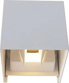 Lampa ścienna zewnętrzna biała z wbudowanym LED 2-światła IP54 - Edwin