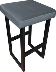 Hoker ALEX krzesło barowe tkanina Welur podstawa metalowa : Kolor Stelaża - Czarny , Kolor tkaniny - VELVET - BL14, Wysokość - 60 cm