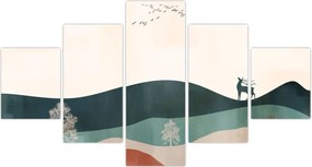 Obraz - Ilustrowany krajobraz (125x70 cm)