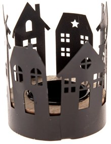 Metalowy świecznik ze świątecznym motywem Houses – Dakls