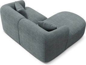 Ciemnoszary sztruksowy narożnik (lewostronny/z szezlongiem) Campi – Cosmopolitan Design