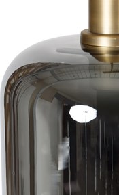 Lampa wisząca czarna ze złotem i dymionym szkłem w komplecie z 4 żarówkami PUCC - Zuzanna