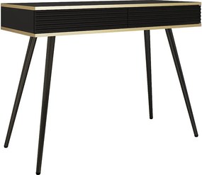 Toaletka: Czarna, nogi czarne, 102 x 80 x 50 cm, fronty żebrowane