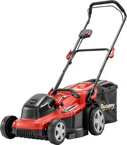 Outsunny Elektryczna Kosiarka 800 W z szerokością cięcia 40 cm, pojemnik na trawę 45 l, wskaźnik akumulatora, ochrona przed przeciążeniem, 7 wysokości cięcia | Aosom PL