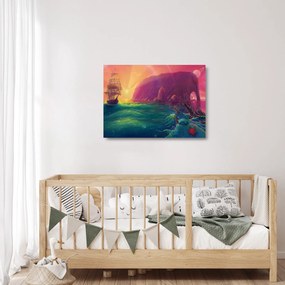 Obraz na szkle - Obraz na szkle olejny, Podróż do fantastycznego królestwa (70x50 cm)