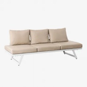 Rozkładana Sofa Ogrodowa Libanc, 3-osobowa Kremowa Tapioca - Sklum