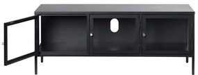 Czarna metalowa szafka pod TV 132x52 cm Carmel – Unique Furniture