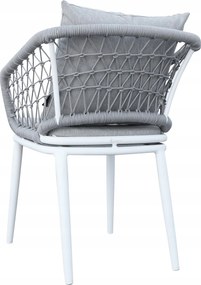 Krzesło ogrodowe aluminiowe ze sznurkowym oplotem i lekką ramą 58x66x79 cm
