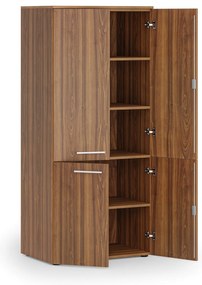 Szafa biurowa pół-drzwi PRIMO WOOD, 800 x 500 x 1781 mm, orzech