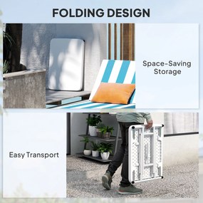 Outsunny Stolik ogrodowy, przenośny stół zewnętrzny z tworzywa sztucznego i metalu, stolik bistro, na taras, ogród, biały