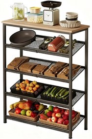 Regał szafka kuchenna jasny brąz industrialny drewno retro półka loft 75 cm