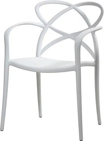 Zestaw 4 białych foteli z polipropylenu - LONG ISLAND