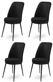 Zestaw krzeseł do jadalni Dexa Black, 4 szt., 4 szt.
