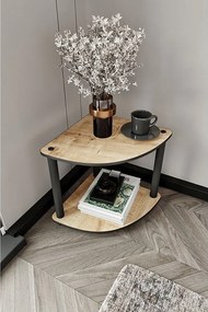 Półka narożna 2-półkowa - płyta MDF z dębu premium