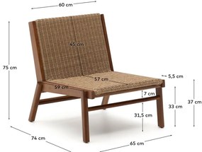 Drewniany fotel ogrodowy w naturalnym kolorze Itani – Kave Home