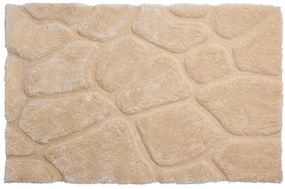 Dywan shaggy z długim włosiem z wypukłymi wzorami - 200 x 290 cm - Ciemnobeżowy - PIETRA