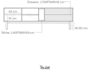 Ciemnoszara szafka pod TV 180x56 cm Corvo – Teulat