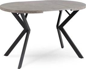 Stół Okrągły Rozkładany DORIAN 80-160 cm Beton/Czarny Nowoczesny Loft