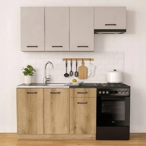 Zestaw Mebli Kuchennych MODERN 170 cm Dąb Evoke/Kaszmir Nowoczesny