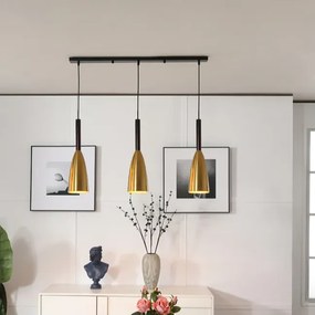 Lampa sufitowa metalowa z kloszem wiszącym AT38-3SZ-Złoto
