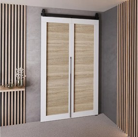 Drzwi Przesuwne QUDIO M1 Biały + Dąb Sonoma 100