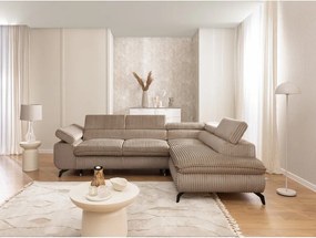 Brązowy sztruksowy narożnik (prawostronny/w kształcie litery L) Marbeya – Ropez