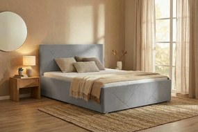 Łóżko TONY 140x200 cm Jasny szary Bez materaca