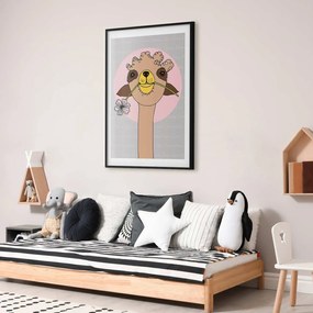 Plakat Wesoła lama 60x90 cm z ramą czarną z marginesem ARTGEIST B