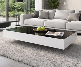 Niski stolik kawowy Pixel 120x60 cm, kolor czarno-biały połysk