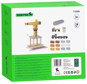 Tooky toy dźwig portowy drewniany zestaw