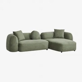 Sofa Modułowy Z Prawym Szezlongiem, 2-częściowy, Z Tkaniny Chenilla Coco Szenila Szałwiowa Zieleń - Sklum
