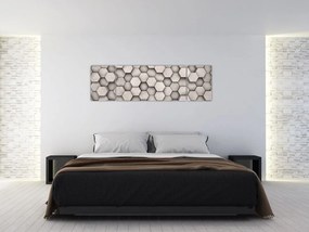 Obraz - Sześciokąty w betonie (170x50 cm)