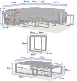 Zestaw aluminiowy dla 6 osób MADRYT (cappuccino)