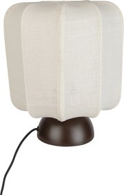 Lampa stołowa Japandi ciemny brąz z beżowym abażurem - Nori