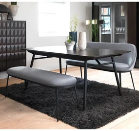 Szara aksamitna ławka Gain – Unique Furniture