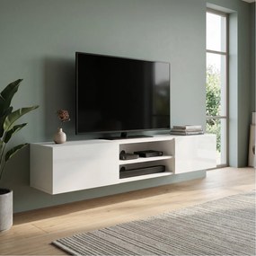 Szafka RTV wisząca GLOSSIA 120 cm do Salonu pod Telewizor - Biały